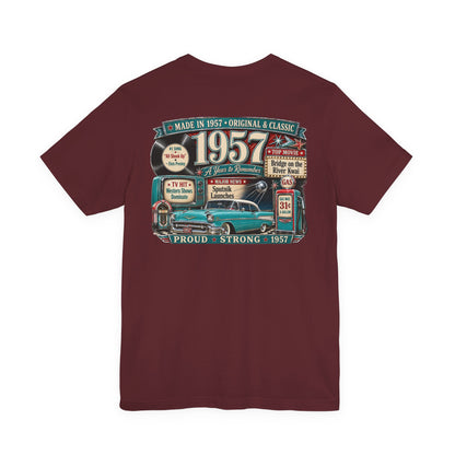 1957 Chevrolet Bel Air T-Shirt | Vintage Born in 1957 Gift | 69th Birthday Retro Tee for Men & Women