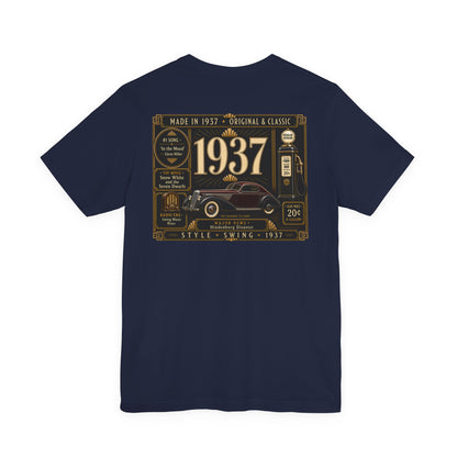 1937 Delahaye 135 Coupe T-Shirt | Vintage Born in 1937 Gift | 89th Birthday Retro Tee for Men & Women