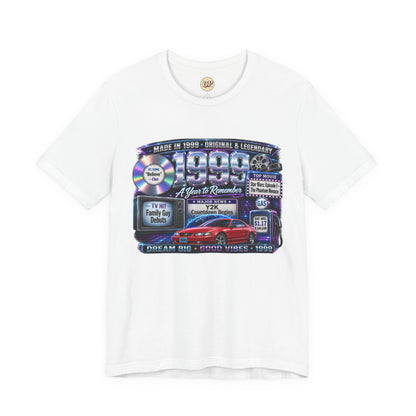 1999 Classic Sports Car T-Shirt | Born in 1999 Birthday Gift | 27th Birthday Tee for Men & Women