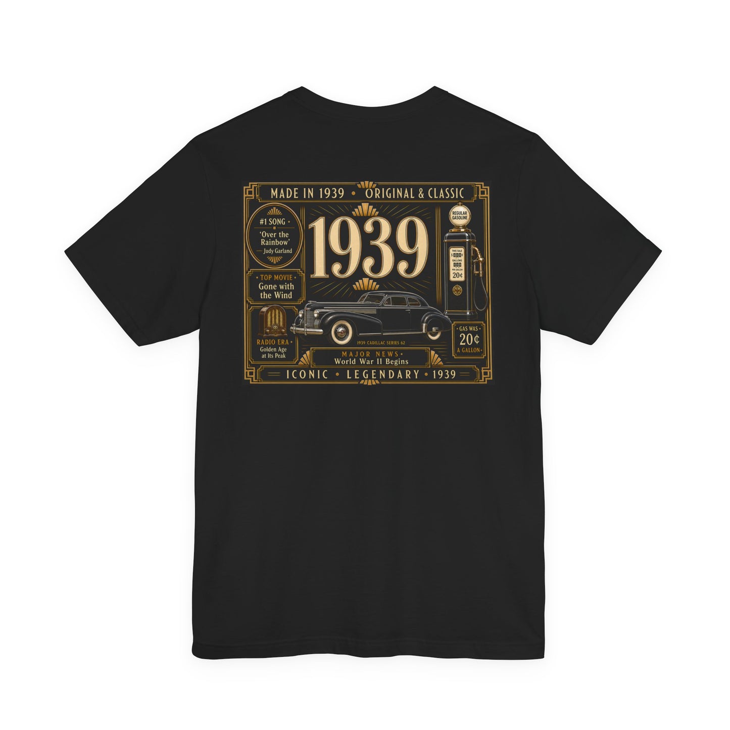1939 Cadillac Series 62 T-Shirt | Vintage Born in 1939 Gift | 87th Birthday Retro Tee for Men & Women