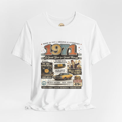 1971 Muscle Car T-Shirt | Born in 1971 Birthday Gift | 55th Birthday Tee for Men & Women